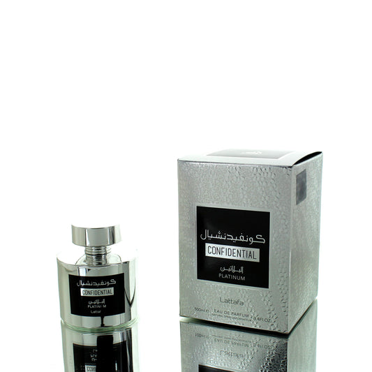 Lattafa Confidential Platinum For Man Eau De Parfum Perfume Boxed